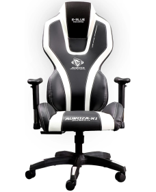E-Blue Auroza Gaming Chair (EEC410BWAA-IA) – გეიმინგ სავარძელი, შავი/თეთრი, 150 კგ-მდე დატვირთვა, 4D რეგულირებადი სახელურები