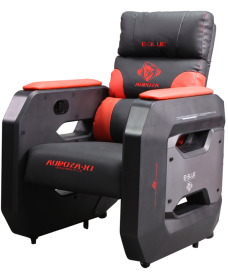 E-Blue Gaming Sofa With Movable Scroll Casters – წითელი/შავი, 150 კგ-მდე დატვირთვა, PU ტყავი