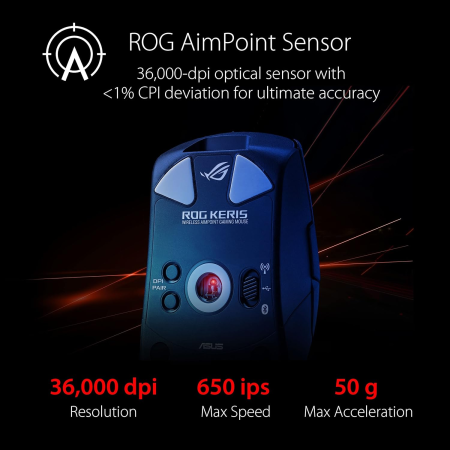 Asus ROG Keris Wireless AimPoint Gaming Mouse – თეთრი