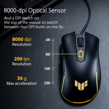 Asus TUF Gaming M3 Gen II – გეიმინგ მაუსი (შავი)