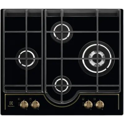 Electrolux GPE363RBK / 4Gas / 60cm / Black Glass / Retro - მსხვილი საყოფაცხოვრებო ტექნიკა, ჩასაშენებელი ტექნიკა