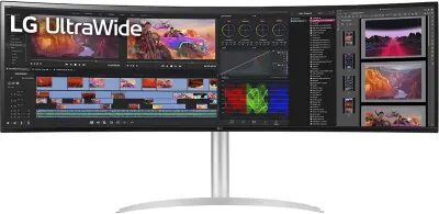 LG 49" 49WQ95C-W Curved UltraWide - White - კომპიუტერები & აქსესუარები, მონიტორი
