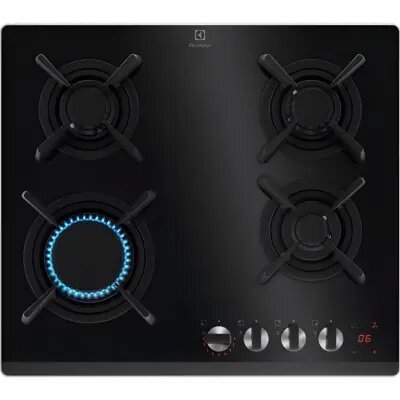 Electrolux KGG643753K / 4Gas / 60cm / Black Glass - მსხვილი საყოფაცხოვრებო ტექნიკა, ჩასაშენებელი ტექნიკა