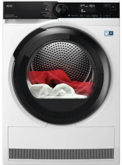საშრობი AEG TR838P4R - 8 KG, 60X60X85, HEAT PUMP, White , Black Panel - მსხვილი საყოფაცხოვრებო ტექნიკა, საშრობი მანქანა