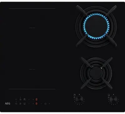 AEG HDB64623NB / 2Induction+2Gas / 60cm / Black Glass - მსხვილი საყოფაცხოვრებო ტექნიკა, ჩასაშენებელი ტექნიკა