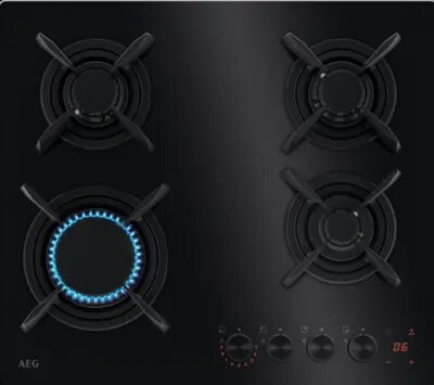 AEG HKB64453NB / 4Gas / 60cm / Black Glass - მსხვილი საყოფაცხოვრებო ტექნიკა, ჩასაშენებელი ტექნიკა