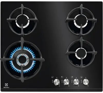 Electrolux KGG6437K / 4Gas / 60cm / Black Glass - მსხვილი საყოფაცხოვრებო ტექნიკა, ჩასაშენებელი ტექნიკა