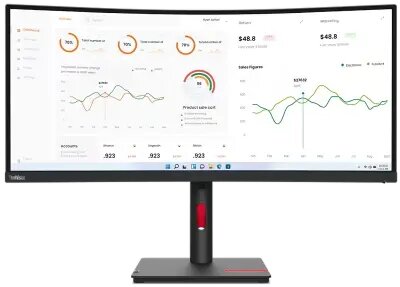 Lenovo 34'' ThinkVision T34w-30 (63D4GAT1EU) - Raven Black - კომპიუტერები & აქსესუარები, მონიტორი