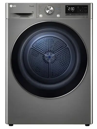 საშრობი LG RH90V5PVTN.BPTPMEA - 9 KG, Dual Inverter, Heat Pump Dryer ThinQ, Remote Control,Silver - მსხვილი საყოფაცხოვრებო ტექნიკა, საშრობი მანქანა