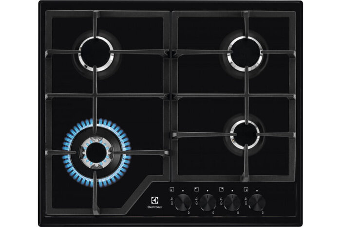 Electrolux KGS6436K / 4Gas / 60cm / Black - მსხვილი საყოფაცხოვრებო ტექნიკა, ჩასაშენებელი ტექნიკა