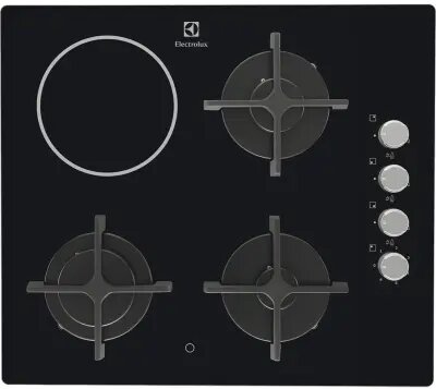 Electrolux EGE6182NOK / 3Gas+1Electric / 60cm / Black Glass - მსხვილი საყოფაცხოვრებო ტექნიკა, ჩასაშენებელი ტექნიკა